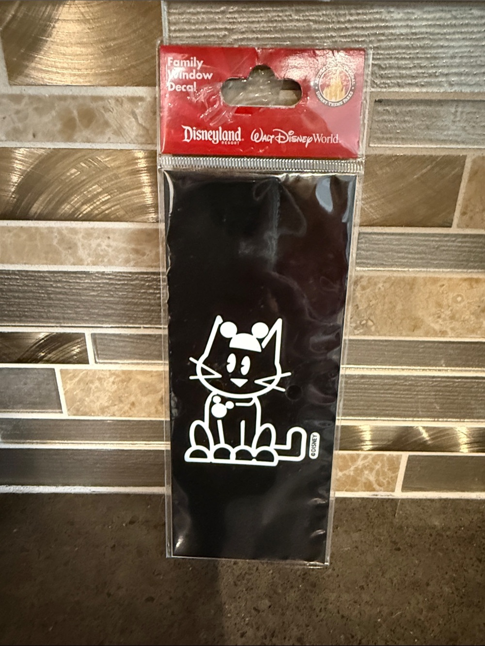 Disney Cat Window Decal with White Artwork